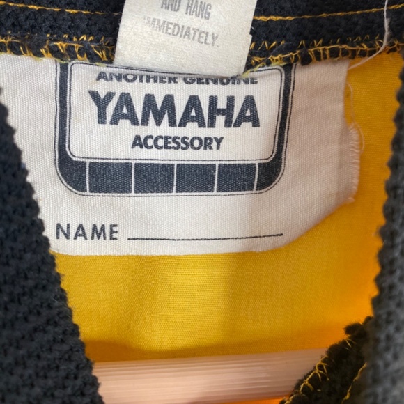 VTG Yamaha Jacket M 70s Unlined Yellow Motocross Moto Racing Medal Patch Pocket - Picture 9 of 14